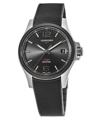 Pre-owned Longines Conquest V.h.p. 41mm Black Dial Black Men's Watch L3.719.4.56.9