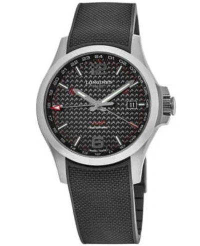 Pre-owned Longines Conquest V.h.p. 41mm Gmt Quartz Black Men's Watch L3.718.4.66.9
