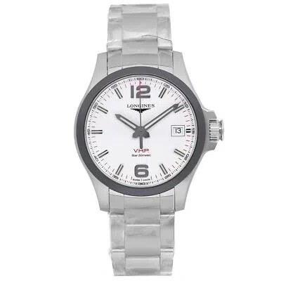 Pre-owned Longines Conquest V.h.p. 41mm Steel Ceramic Silver Dial Mens Watch L3.719.4.76.6