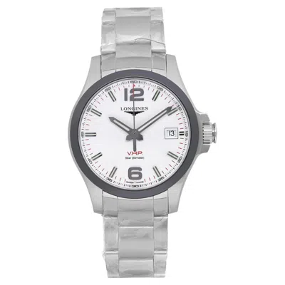 Pre-owned Longines Conquest V.h.p. 41mm Steel Ceramic Silver Dial Mens Watch L3.719.4.76.6 In Multi