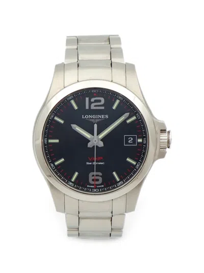 Pre-owned Longines Conquest V.h.p. 41mm Watch In Black