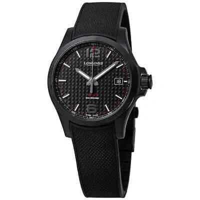 Pre-owned Longines Conquest V.h.p. Black Carbon Dial Men's Watch L3.716.2.66.9