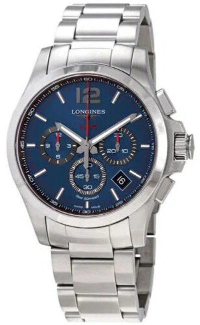 Pre-owned Longines Conquest V.h.p. Chronograph Steel Date Quartz Mens Watch L3.717.4.96.6
