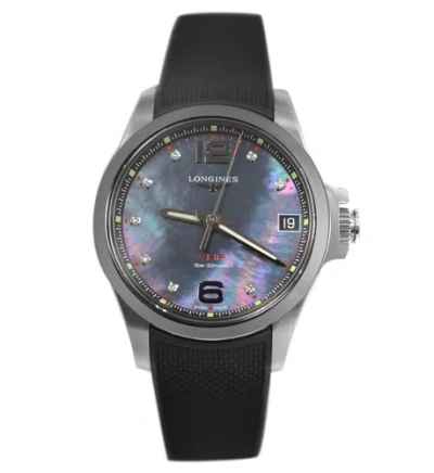 Pre-owned Longines Conquest Vhp L33194889 Diamond Stainless Steel 35mm Ladies Quartz Watch