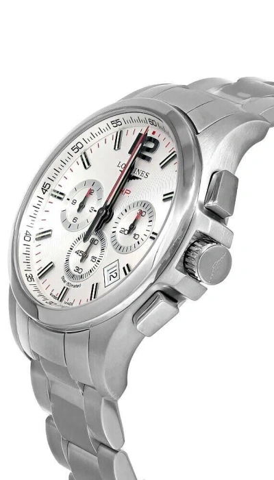 Pre-owned Longines Conquest V.h.p. Quartz 44mm Silver Dial Ss Men's Watch L3.727.4.76.6