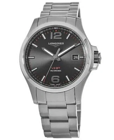 Pre-owned Longines Conquest V.h.p. Stainless Steel Black Men's Watch L3.726.4.56.6