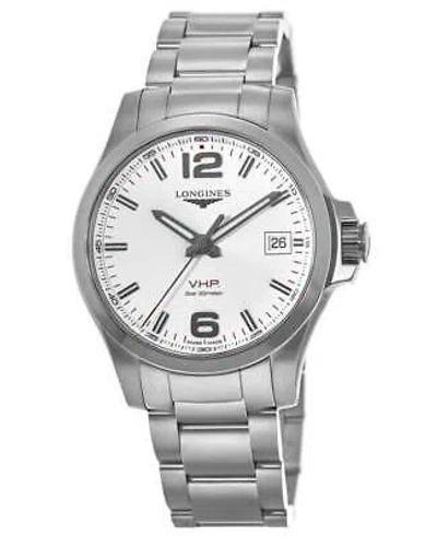 Pre-owned Longines Conquest V.h.p. Stainless Steel Silver Men's Watch L3.716.4.76.6