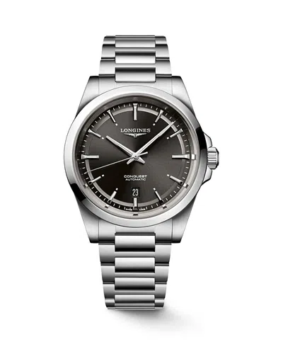 Longines Men's Swiss Automatic Conquest Stainless Steel Bracelet Watch 41mm In Silver