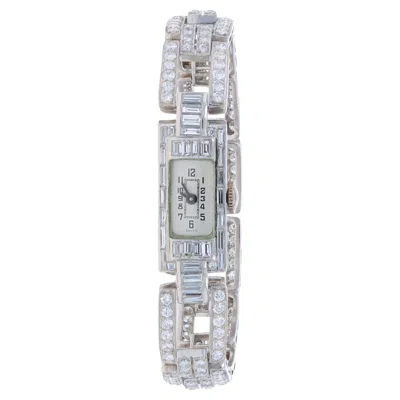 Pre-owned Longines Diamond Vintage Ladies Wristwatch - Platinum 6.50ctw One Year Warranty In Multi