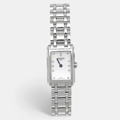 Pre-owned Longines Dolcevita L5.258.4.87.6 Mother Of Pearl Diamond Stainless Steel Women's Wristwatch 17.70 Mm In Silver