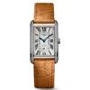Longines Dolcevita Quartz Diamond Bezel Silver Dial Leather Strap Women's Watch L5.512.0.71.4 In Brown