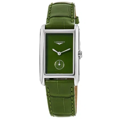 Longines Dolcevita Quartz Green Dial Leather Strap Women's Watch L5.512.4.60.2 In Purple