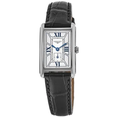 Longines Dolcevita Quartz White Dial Leather Strap Women's Watch L5.255.4.75.2 In Black