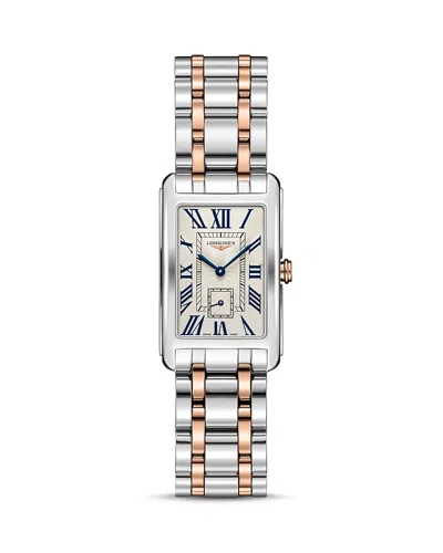 Longines Dolcevita Two-tone Watch, 23mm In Cream/silver