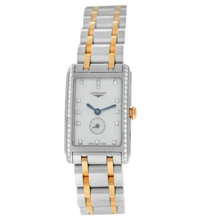 Pre-owned Longines Dolchevita L52555897 Diamonds 18k Gold Plated Steel 21mm Ladies' Watch
