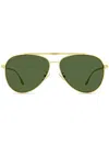 Longines Double-bridge Pilot-frame Sunglasses In Green