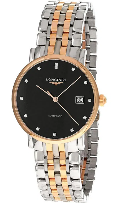 Pre-owned Longines Elegant Auto 37mm Black Dial Two-tone Ss Unisex Watch L4.810.5.57.7