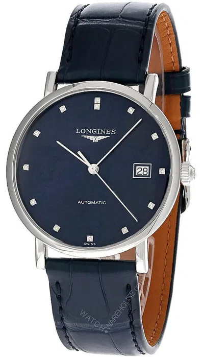 Pre-owned Longines Elegant Auto 37mm Blue Dial Leather Men's Watch L4.810.4.97.2
