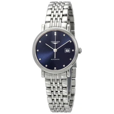 Longines Elegant Automatic Diamond Blue Dial Ladies Watch L4.310.4.97.6 In Metallic