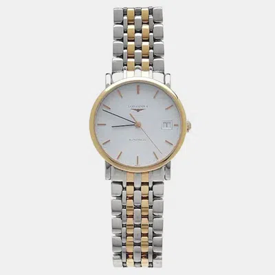 Pre-owned Longines Elegant L4.809.5.12.7 White Stainless Steel Automatic Men's Watches 34mm