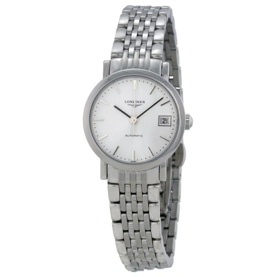 Longines Elegant White Dial Stainless Steel Ladies Watch L43094126 In Gray