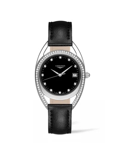 Pre-owned Longines Equestrian Horseshoe 34 Diamond / Black L6.138.0.57.0