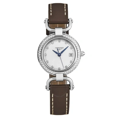 Longines Equestrian Quartz Diamond White Mother Of Pearl Dial Ladies Watch L6.130.0.89.2 In Blue / Brown / Mother Of Pearl / White