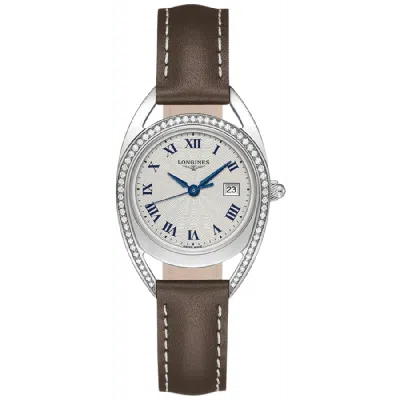 Longines Equestrian Silver Dial Diamond Bezel Leather Strap Women's Watch L6.137.0.71.2