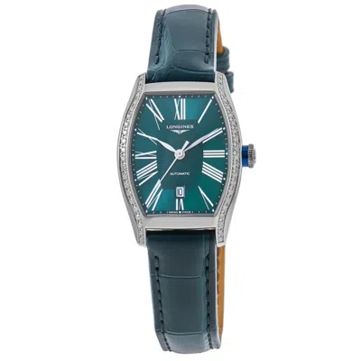 Longines Evidenza Automatic Green Dial Diamond Bezel Leather Strap Women's Watch L2.142.0.60.2