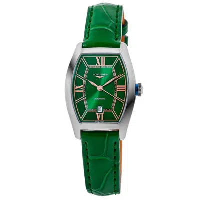 Longines Evidenza Automatic Green Dial Leather Strap Women's Watch L2.142.4.06.2 In Multi