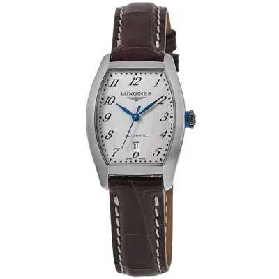 Longines Evidenza Automatic Silver Dial Leather Strap Women's Watch L2.142.4.73.4 In Brown