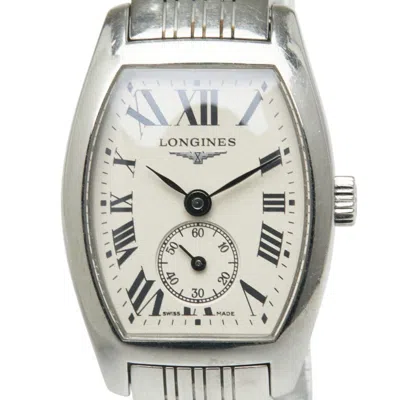 Pre-owned Longines Evidenza Stainless Steel Wristwatch () In Silver