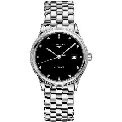 Longines Flagship Automatic Black Diamond Dial Steel Men's Watch L4.984.4.57.6