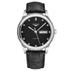 Longines Flagship Automatic Diamond Black Dial Men's Watch L48994572 In Silver Tone/black