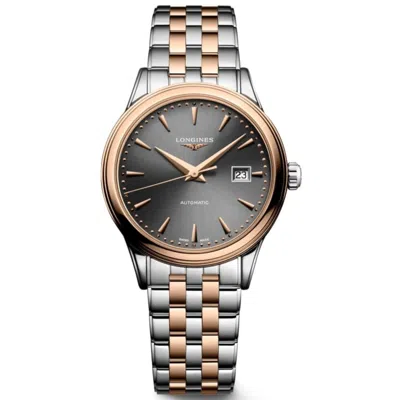 Longines Flagship Automatic Grey Dial Steel And Rose Gold Women's Watch L4.374.3.78.7 In Multi