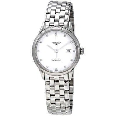 Pre-owned Longines Flagship Automatic White Diamond Dial Ladies Watch L43744276