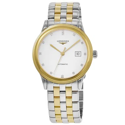 Longines Flagship Automatic White Diamond Dial Two Tone Yellow Gold Pvd Steel Men's Watch L4.984.3.27.7