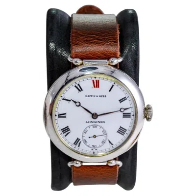 Pre-owned Longines For Mappin & Webb Silver Campaign Style With Original Enamel Dial, 1910 In Multi