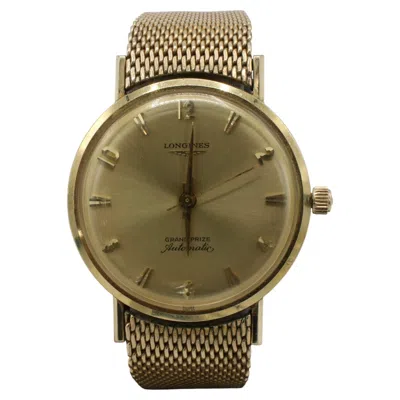 Pre-owned Longines Grand Prize Vintage Gold Filled Mesh Watch Box & Papers In Multi