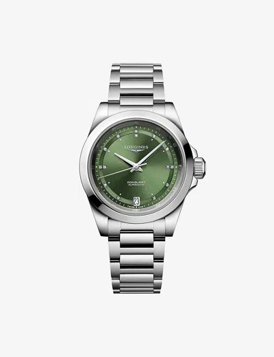 Longines L3.430.4.07.6 Conquest Stainless Steel Automatic Watch Green