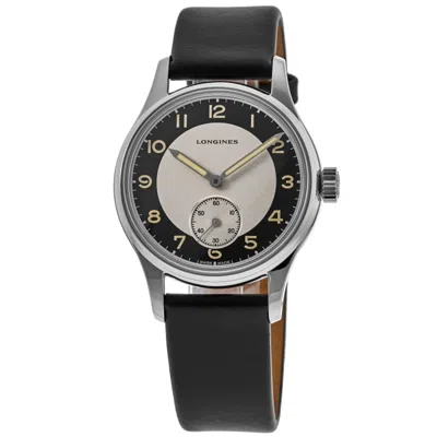 Longines Heritage Classic Black & Silver Dial Leather Strap Men's Watch L2.330.4.93.0