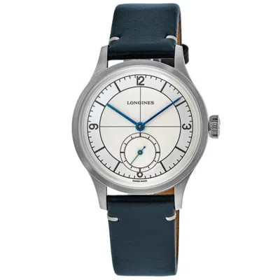 Longines Heritage Classic Silver Dial Blue Leather Strap Men's Watch L2.828.4.73.2