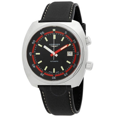 Longines Heritage Diver Automatic Black Dial Men's Watch L2.795.4.52.0 In Red   / Black / Silver
