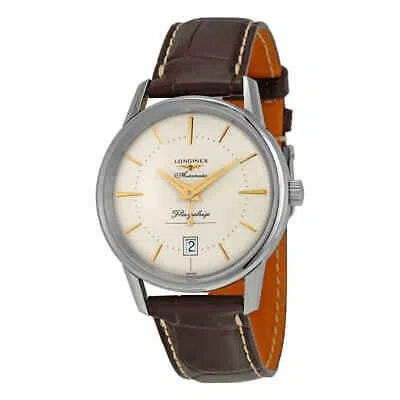 Pre-owned Longines Heritage Flagship Automatic Silver Dial Brown Leather Men's Watch