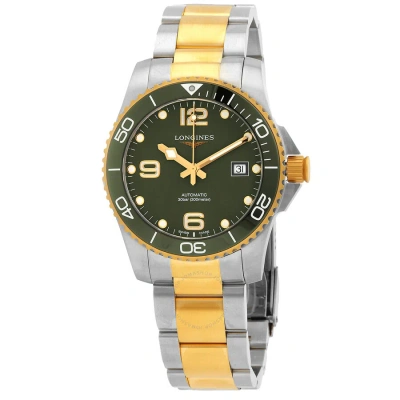 Longines Hydro Conquest Automatic Green Dial Men's Watch L3.781.3.06.7 In Gold / Gold Tone / Green / Yellow