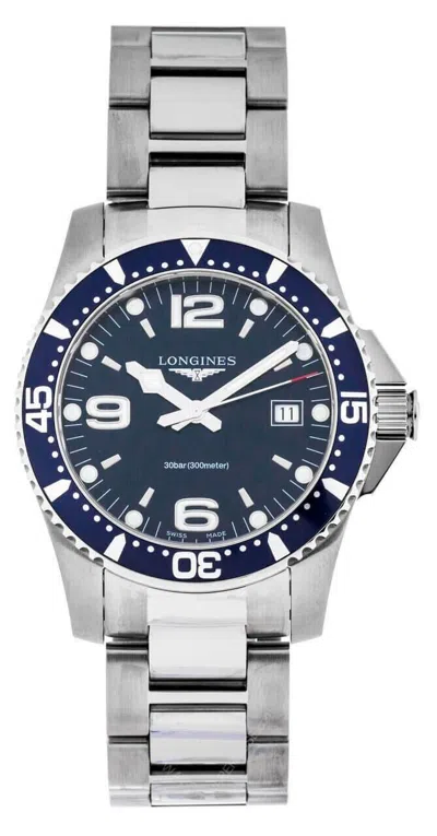 Pre-owned Longines Hydroconquest 41mm Quartz Ss Blue Dial Men's Watch L3.740.4.96.6