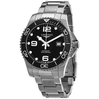 Pre-owned Longines Hydroconquest Automatic Black Ceramic Bezel 43 Mm Men's Watch L37824566