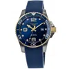 Longines Hydroconquest Automatic Blue Dial Rubber Strap Men's Watch L3.781.3.96.9