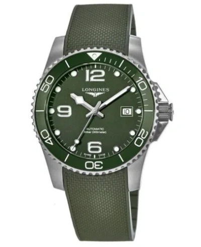 Pre-owned Longines Hydroconquest Automatic Ceramic Bezel Green 41 Mm Men's Watch L37814069