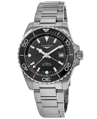 Pre-owned Longines Hydroconquest Gmt Automatic 43mm Black Men's Watch L3.890.4.56.6